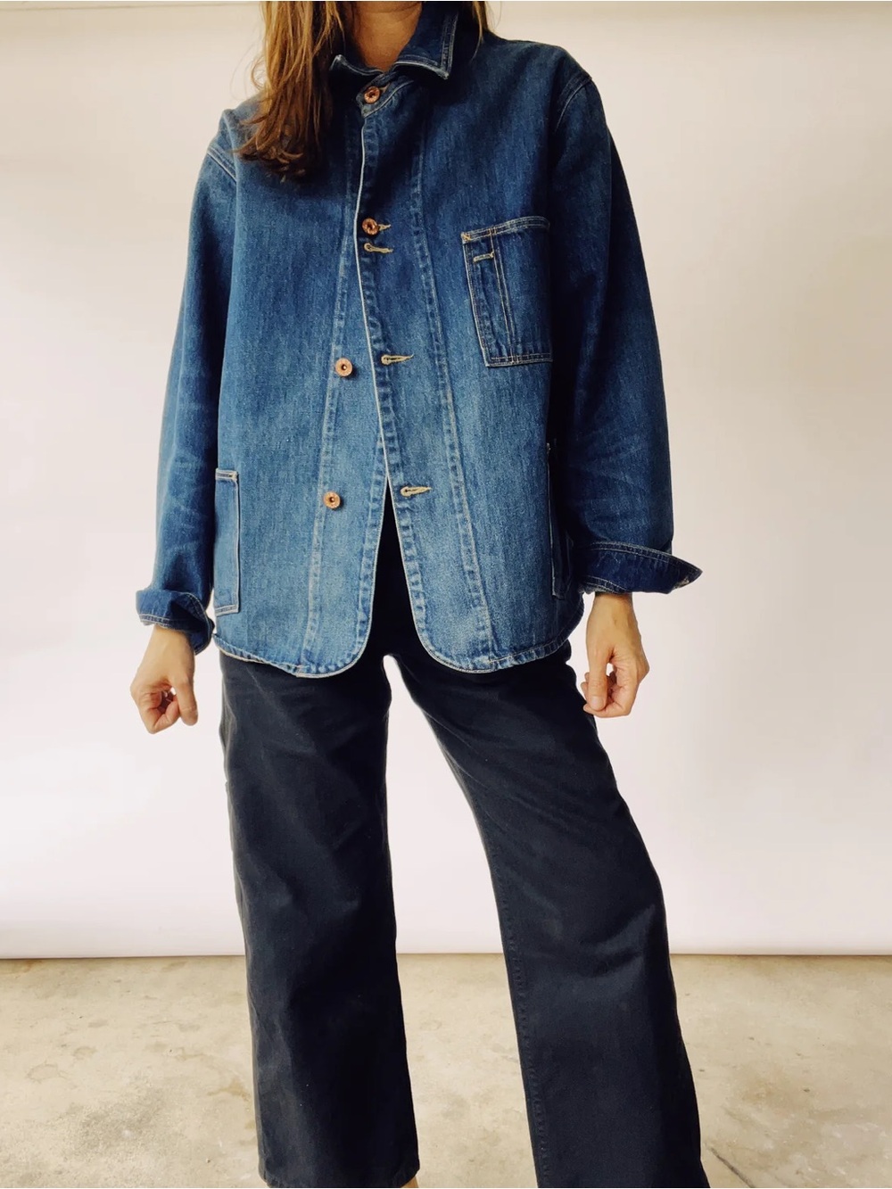 Hey Gang denim oversized barn chore coat